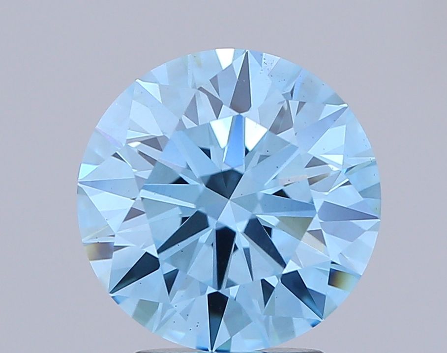 Lab-Grown ROUND Diamond - 2.53 Carat, Fancy Vivid Blue Color, VS2 Clarity | Sustainable Luxury, Dazzling Brilliance | IGI | Certified LG647408899