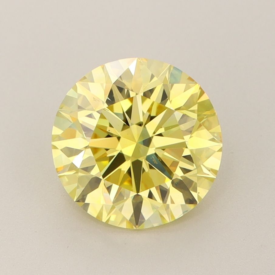 Lab-Grown ROUND Diamond - 2.07 Carat, Fancy Vivid Yellow Color, VS2 Clarity | Sustainable Luxury, Dazzling Brilliance | IGI | Certified LG593371506