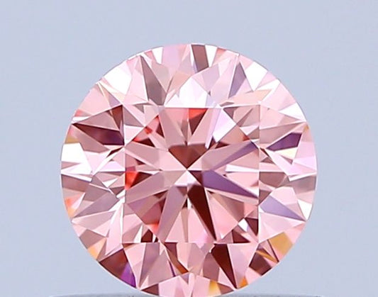 Lab-Grown ROUND Diamond - 0.63 Carat, Fancy Vivid Pink Color, VVS1 Clarity | Sustainable Luxury, Dazzling Brilliance | IGI | Certified LG639470052