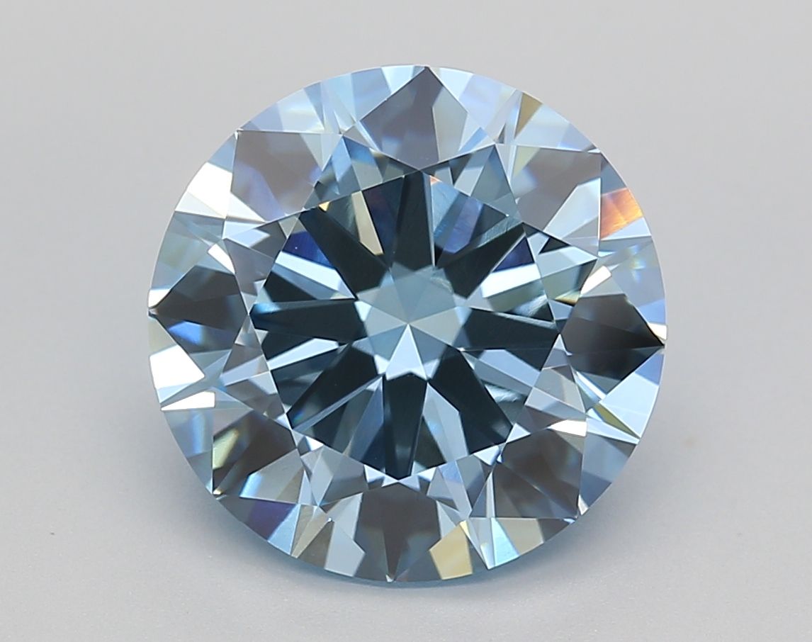 Lab-Grown ROUND Diamond - 5.01 Carat, Fancy Intense Blue Color, VVS2 Clarity | Sustainable Luxury, Dazzling Brilliance | IGI | Certified LG649412691