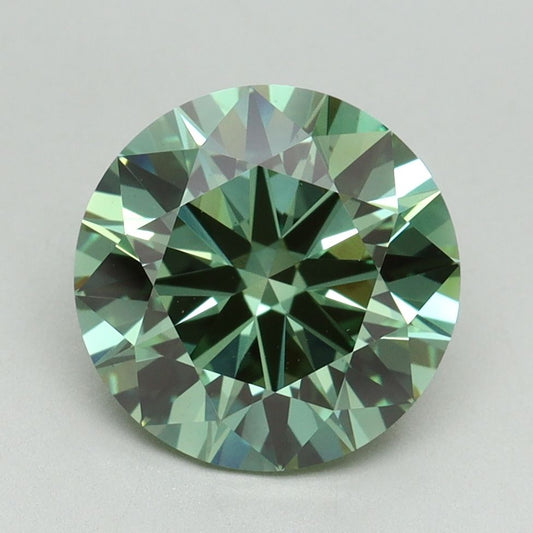 Lab-Grown ROUND Diamond - 3.05 Carat, Fancy Vivid Green Color, VS1 Clarity | Sustainable Luxury, Dazzling Brilliance | IGI | Certified LG636401494