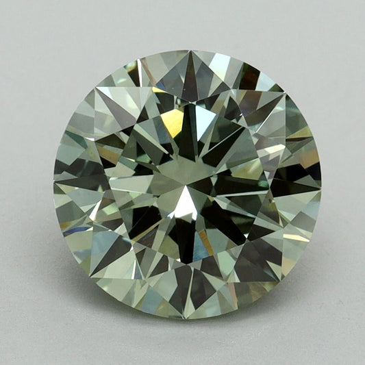 Lab-Grown ROUND Diamond - 3.05 Carat, Fancy Vivid Green Color, VVS2 Clarity | Sustainable Luxury, Dazzling Brilliance | IGI | Certified LG636468781