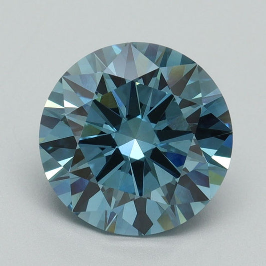 Lab-Grown ROUND Diamond - 3.01 Carat, Fancy Vivid Blue Color, VS1 Clarity | Sustainable Luxury, Dazzling Brilliance | IGI | Certified LG638454322