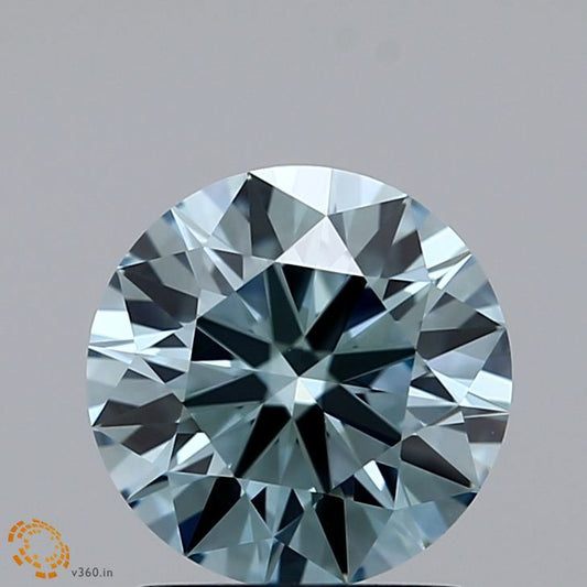 Lab-Grown ROUND Diamond - 1.29 Carat, Fancy Light Greenish Blue Color, VVS1 Clarity | Sustainable Luxury, Dazzling Brilliance | IGI | Certified LG371903774