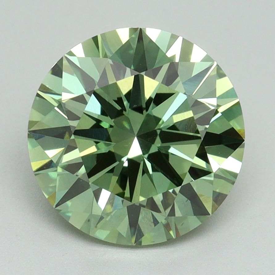 Lab-Grown ROUND Diamond - 3.11 Carat, Fancy Vivid Green Color, VS1 Clarity | Sustainable Luxury, Dazzling Brilliance | IGI | Certified LG644444544