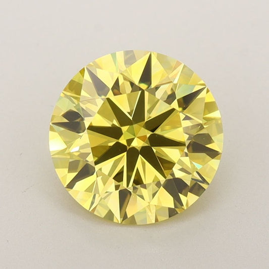 Lab-Grown ROUND Diamond - 2.05 Carat, Fancy Vivid Yellow Color, VVS1 Clarity | Sustainable Luxury, Dazzling Brilliance | IGI | Certified LG588342147