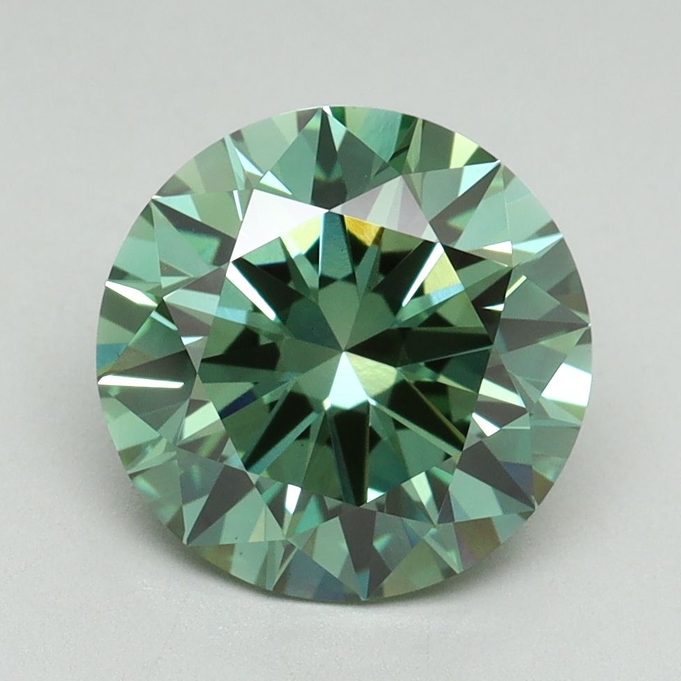 Lab-Grown ROUND Diamond - 3.08 Carat, Fancy Vivid Green Color, VVS2 Clarity | Sustainable Luxury, Dazzling Brilliance | IGI | Certified LG636401503