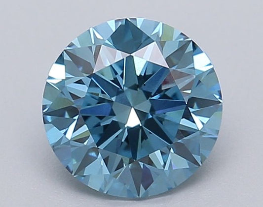 Lab-Grown ROUND Diamond - 0.98 Carat, Fancy Vivid Blue Color, VS1 Clarity | Sustainable Luxury, Dazzling Brilliance | IGI | Certified LG613349371