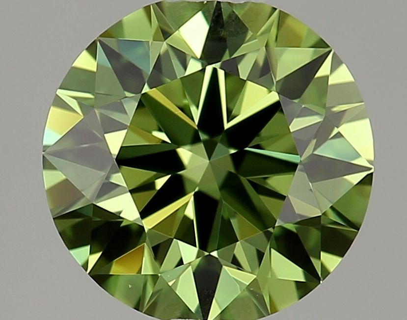 Lab-Grown ROUND Diamond - 0.85 Carat, Fancy Vivid Green Color, VVS2 Clarity | Sustainable Luxury, Dazzling Brilliance | IGI | Certified LG643447426