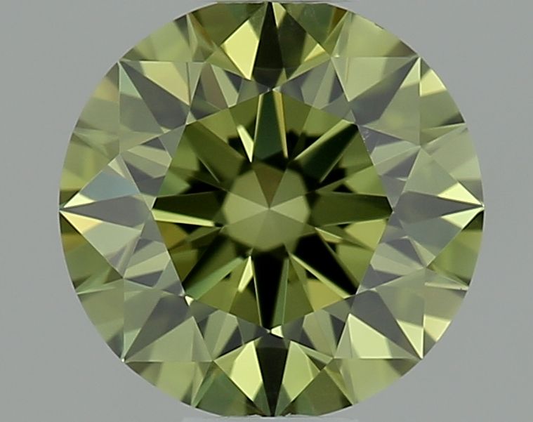 Lab-Grown ROUND Diamond - 0.52 Carat, Fancy Vivid Green Color, VVS1 Clarity | Sustainable Luxury, Dazzling Brilliance | IGI | Certified LG646476028