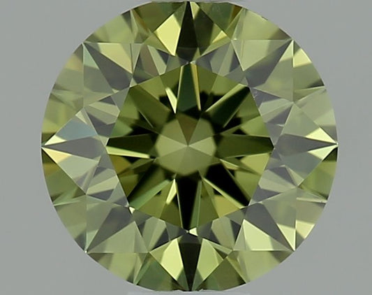 Lab-Grown ROUND Diamond - 0.52 Carat, Fancy Vivid Green Color, VVS1 Clarity | Sustainable Luxury, Dazzling Brilliance | IGI | Certified LG646476028