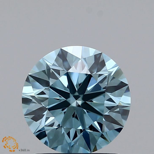 Lab-Grown ROUND Diamond - 1.26 Carat, Fancy Intense Greenish Blue Color, VS1 Clarity | Sustainable Luxury, Dazzling Brilliance | IGI | Certified LG371903129