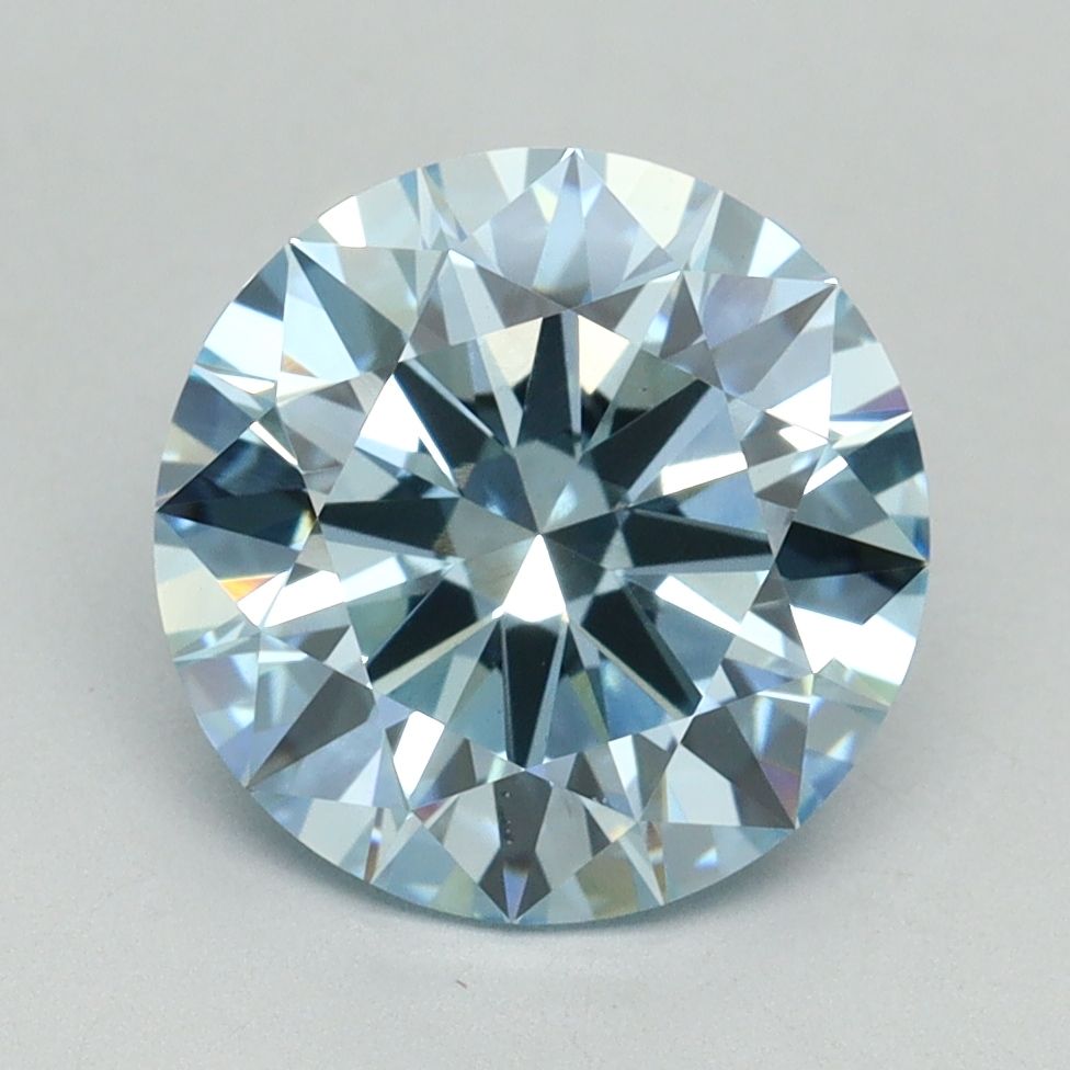 Lab-Grown ROUND Diamond - 3.03 Carat, Fancy Vivid Blue Color, VVS2 Clarity | Sustainable Luxury, Dazzling Brilliance | IGI | Certified LG636468776