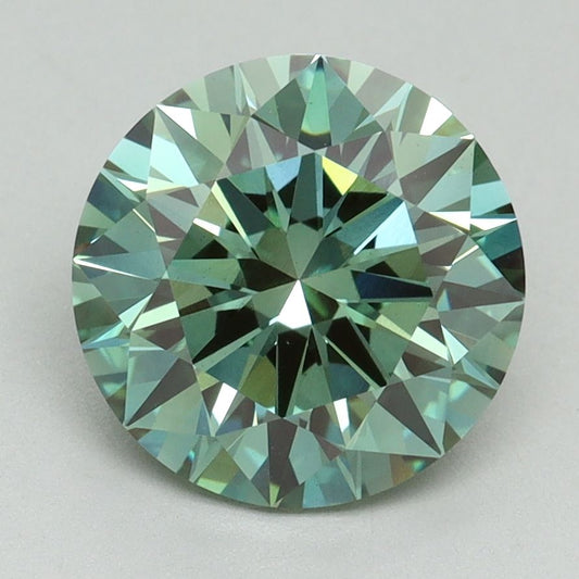 Lab-Grown ROUND Diamond - 3 Carat, Fancy Vivid Green Color, VVS2 Clarity | Sustainable Luxury, Dazzling Brilliance | IGI | Certified LG636401533