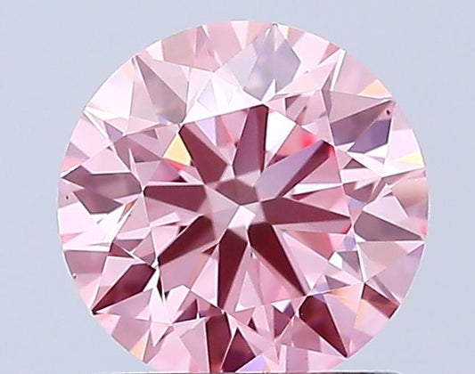 Lab-Grown ROUND Diamond - 1.01 Carat, Fancy Vivid Pink Color, VVS2 Clarity | Sustainable Luxury, Dazzling Brilliance | IGI | Certified LG648477605