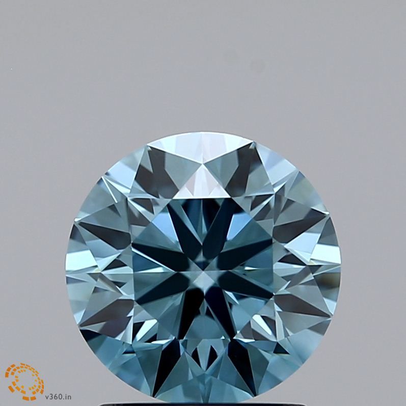 Lab-Grown ROUND Diamond - 1.43 Carat, Fancy Intense Greenish Blue Color, VS1 Clarity | Sustainable Luxury, Dazzling Brilliance | IGI | Certified LG371903117