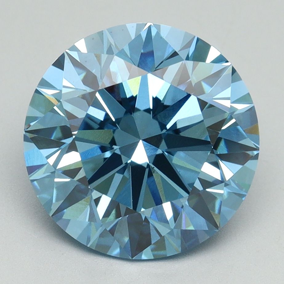 Lab-Grown ROUND Diamond - 4.1 Carat, Fancy Vivid Blue Color, VS1 Clarity | Sustainable Luxury, Dazzling Brilliance | IGI | Certified LG644430768