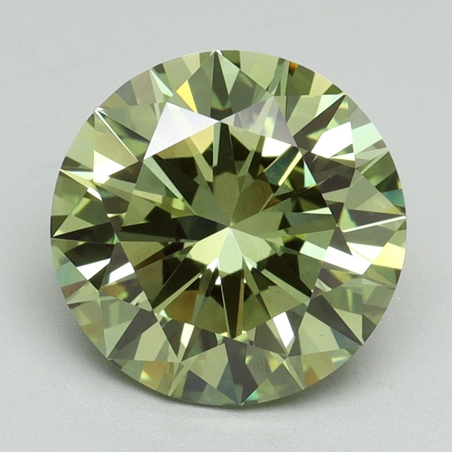 Lab-Grown ROUND Diamond - 3.01 Carat, Fancy Vivid Green Color, VS1 Clarity | Sustainable Luxury, Dazzling Brilliance | IGI | Certified LG638466285