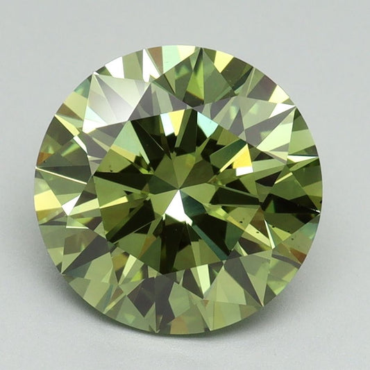 Lab-Grown ROUND Diamond - 3.08 Carat, Fancy Vivid Green Color, VS2 Clarity | Sustainable Luxury, Dazzling Brilliance | IGI | Certified LG645462718