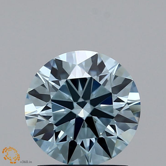 Lab-Grown ROUND Diamond - 1.15 Carat, Fancy Light Greenish Blue Color, VS1 Clarity | Sustainable Luxury, Dazzling Brilliance | IGI | Certified LG371903779