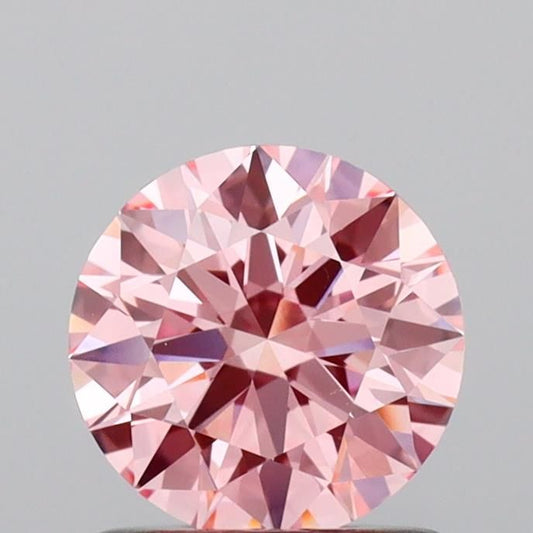 Lab-Grown ROUND Diamond - 0.9 Carat, Fancy Vivid Pink Color, VVS2 Clarity | Sustainable Luxury, Dazzling Brilliance | IGI | Certified LG638448041