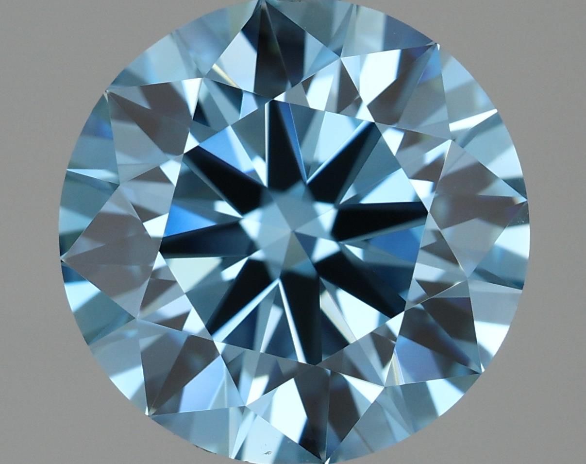 Lab-Grown ROUND Diamond - 2.03 Carat, Fancy Vivid Blue Color, VVS1 Clarity | Sustainable Luxury, Dazzling Brilliance | IGI | Certified LG636412152