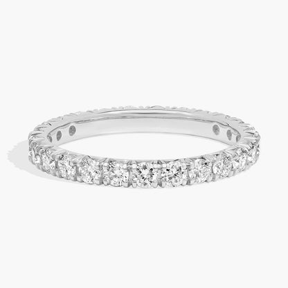 Lab Grown French Pavé Eternity Ring In 14K White Gold (LD1033) (1.CTW)