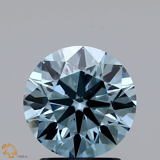 Lab-Grown ROUND Diamond - 1.71 Carat, Fancy Greenish Blue Color, VS1 Clarity | Sustainable Luxury, Dazzling Brilliance | IGI | Certified LG371903131