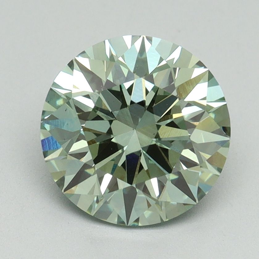 Lab-Grown ROUND Diamond - 2.15 Carat, Fancy Vivid Green Color, VS1 Clarity | Sustainable Luxury, Dazzling Brilliance | IGI | Certified LG644444560