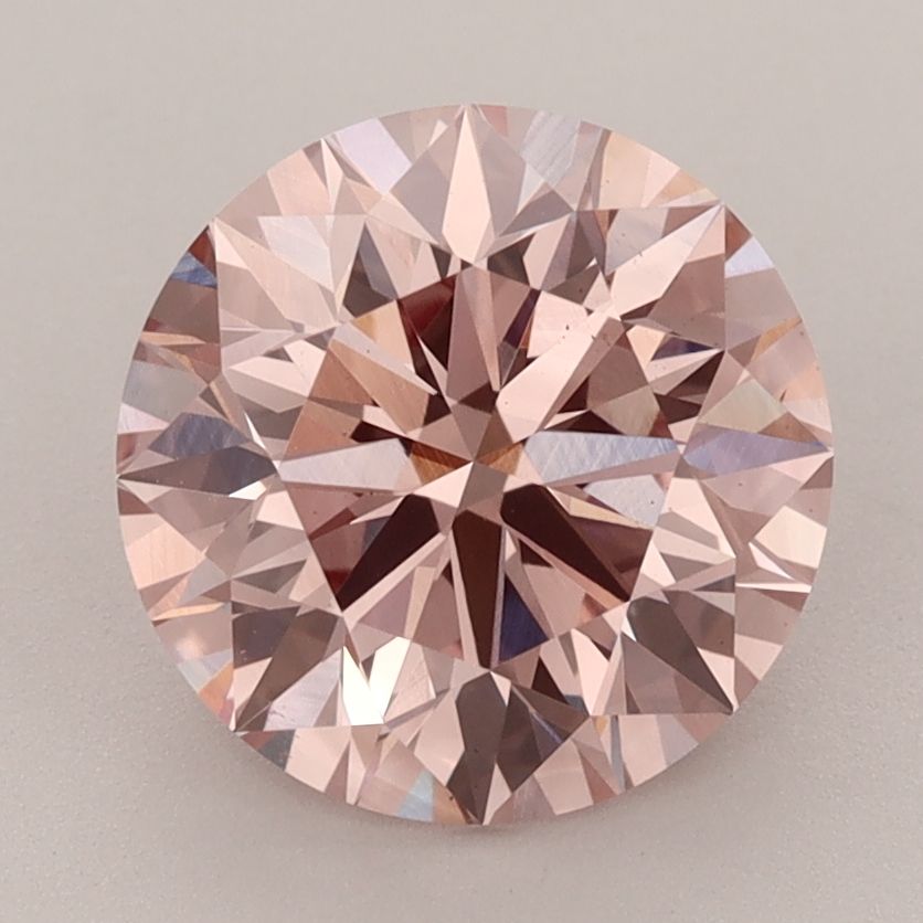 Lab-Grown ROUND Diamond - 3.01 Carat, Fancy Vivid Brownish Pink Color, VS1 Clarity | Sustainable Luxury, Dazzling Brilliance | IGI | Certified 631417914