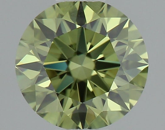 Lab-Grown ROUND Diamond - 0.53 Carat, Fancy Vivid Green Color, VVS2 Clarity | Sustainable Luxury, Dazzling Brilliance | IGI | Certified LG646476015