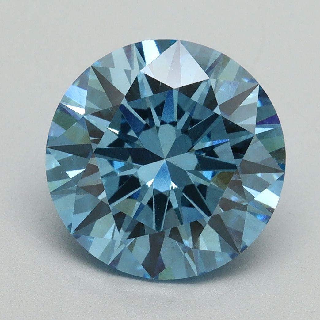 Lab-Grown ROUND Diamond - 4.06 Carat, Fancy Vivid Blue Color, VS1 Clarity | Sustainable Luxury, Dazzling Brilliance | IGI | Certified LG644432003