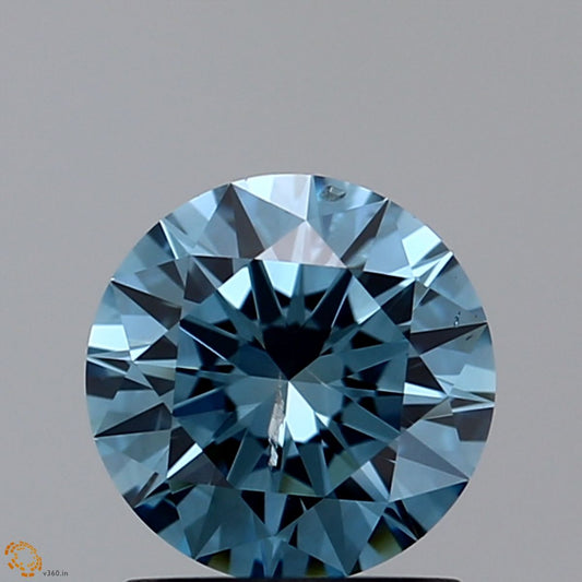 Lab-Grown ROUND Diamond - 1.03 Carat, Fancy Blue Color, I1 Clarity | Sustainable Luxury, Dazzling Brilliance | IGI | Certified LG10989609