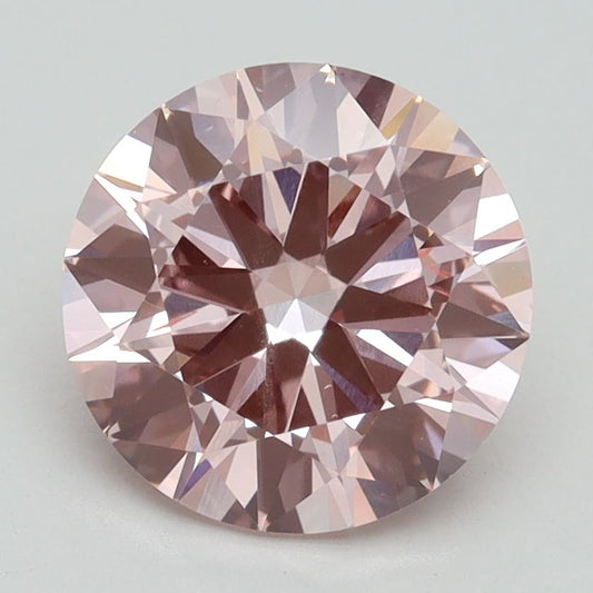 Lab-Grown ROUND Diamond - 2.5 Carat, Fancy Intense Pink Color, SI1 Clarity | Sustainable Luxury, Dazzling Brilliance | IGI | Certified LG532248054