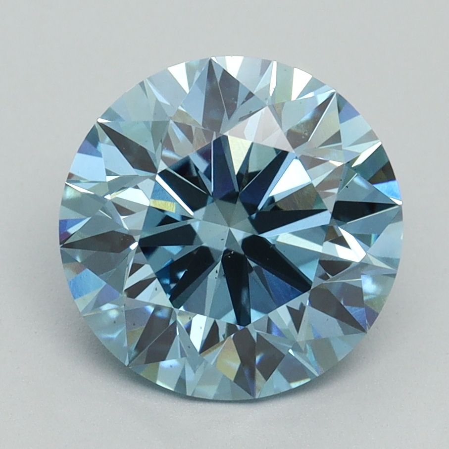 Lab-Grown ROUND Diamond - 3.08 Carat, Fancy Vivid Blue Color, VS2 Clarity | Sustainable Luxury, Dazzling Brilliance | IGI | Certified LG638454331