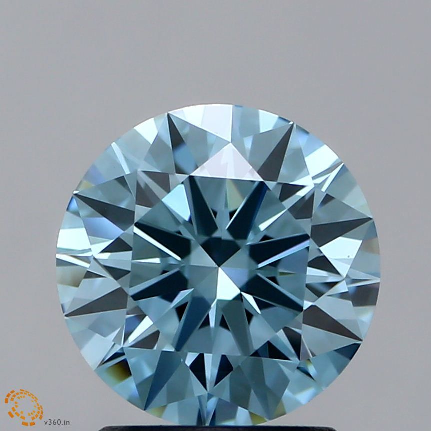 Lab-Grown ROUND Diamond - 1.55 Carat, Fancy Intense Greenish Blue Color, VVS2 Clarity | Sustainable Luxury, Dazzling Brilliance | IGI | Certified LG355947661