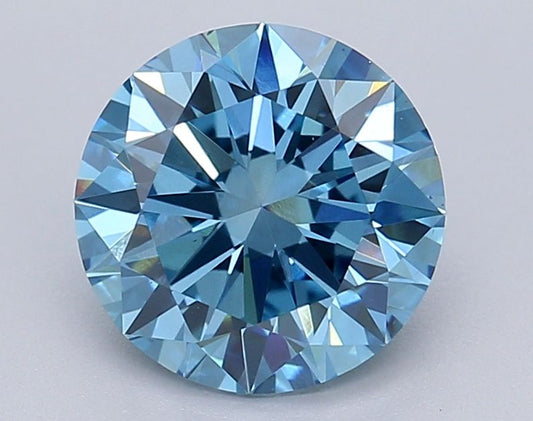 Lab-Grown ROUND Diamond - 1.76 Carat, Fancy Vivid Blue Color, VS1 Clarity | Sustainable Luxury, Dazzling Brilliance | IGI | Certified LG618485736