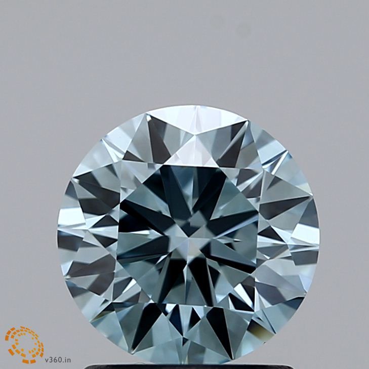 Lab-Grown ROUND Diamond - 1.22 Carat, Fancy Light Greenish Blue Color, VVS1 Clarity | Sustainable Luxury, Dazzling Brilliance | IGI | Certified LG371903777