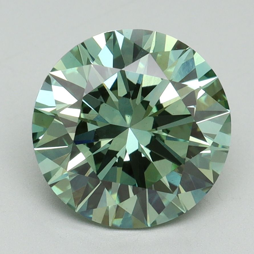 Lab-Grown ROUND Diamond - 3.01 Carat, Fancy Vivid Green Color, VS1 Clarity | Sustainable Luxury, Dazzling Brilliance | IGI | Certified LG638466273