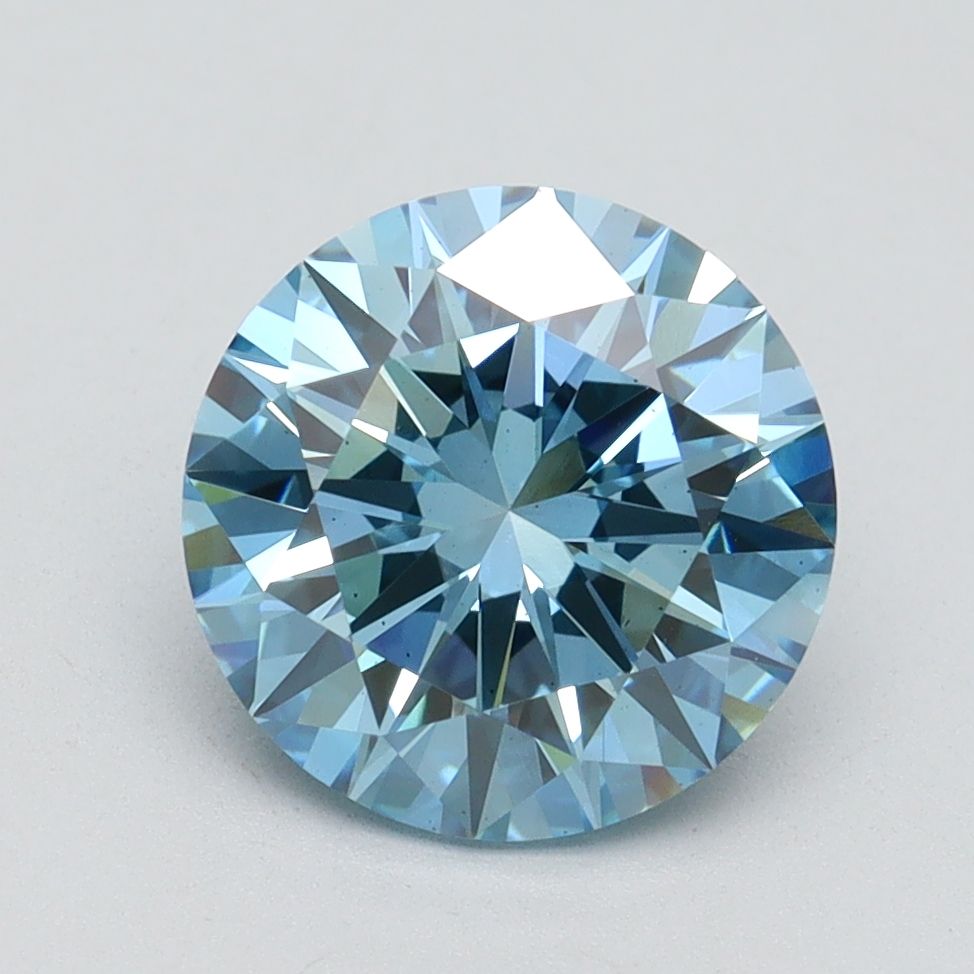 Lab-Grown ROUND Diamond - 2.56 Carat, Fancy Vivid Blue Color, VS2 Clarity | Sustainable Luxury, Dazzling Brilliance | IGI | Certified LG605383752