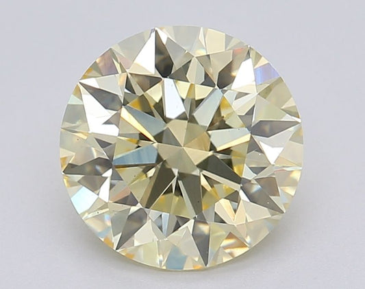 Lab-Grown ROUND Diamond - 2.04 Carat, Fancy Yellow Color, VS2 Clarity | Sustainable Luxury, Dazzling Brilliance | IGI | Certified LG610345369