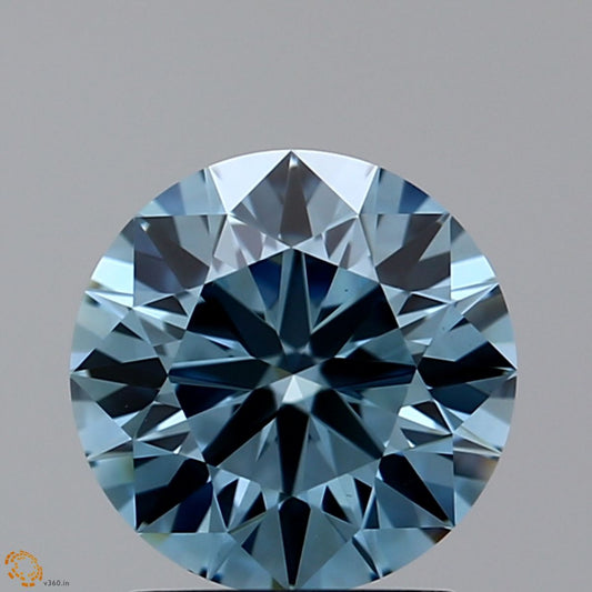 Lab-Grown ROUND Diamond - 1.42 Carat, Fancy Blue Color, VS2 Clarity | Sustainable Luxury, Dazzling Brilliance | IGI | Certified LG10989617