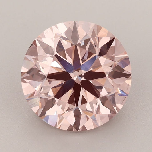 Lab-Grown ROUND Diamond - 4 Carat, Fancy Vivid Brownish Pink Color, VS1 Clarity | Sustainable Luxury, Dazzling Brilliance | IGI | Certified 631417917