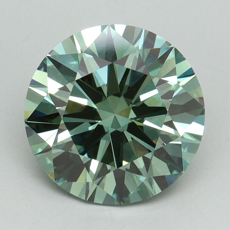 Lab-Grown ROUND Diamond - 3.19 Carat, Fancy Vivid Green Color, VS1 Clarity | Sustainable Luxury, Dazzling Brilliance | IGI | Certified LG638466361