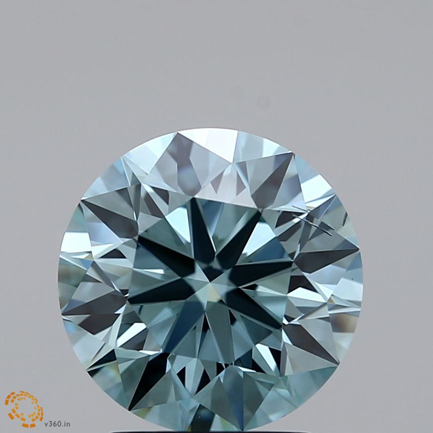 Lab-Grown ROUND Diamond - 2.08 Carat, Fancy Light Blueish Green Color, SI1 Clarity | Sustainable Luxury, Dazzling Brilliance | IGI | Certified LG371903814