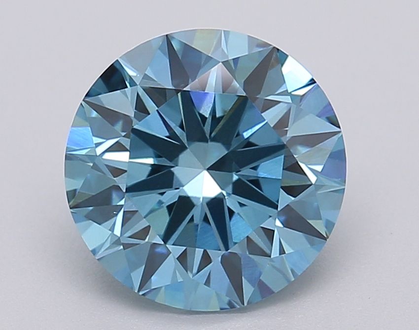 Lab-Grown ROUND Diamond - 2.01 Carat, Fancy Vivid Blue Color, VS1 Clarity | Sustainable Luxury, Dazzling Brilliance | IGI | Certified LG613349424