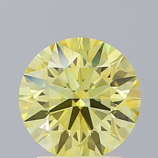 Lab-Grown ROUND Diamond - 1.55 Carat, Fancy Intense Yellow Color, VS1 Clarity | Sustainable Luxury, Dazzling Brilliance | IGI | Certified LG600384204