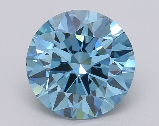 Lab-Grown ROUND Diamond - 3.03 Carat, Fancy Vivid Blue Color, VS1 Clarity | Sustainable Luxury, Dazzling Brilliance | IGI | Certified LG608377046