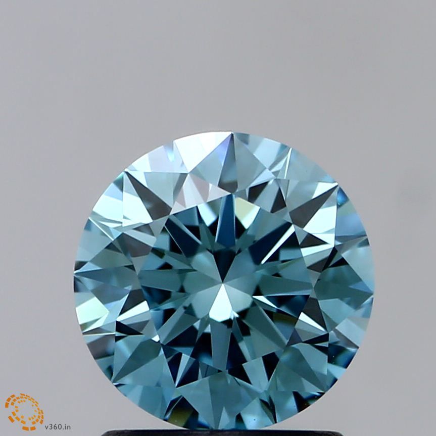 Lab-Grown ROUND Diamond - 1.22 Carat, Fancy Intense Greenish Blue Color, VVS2 Clarity | Sustainable Luxury, Dazzling Brilliance | IGI | Certified LG371903771