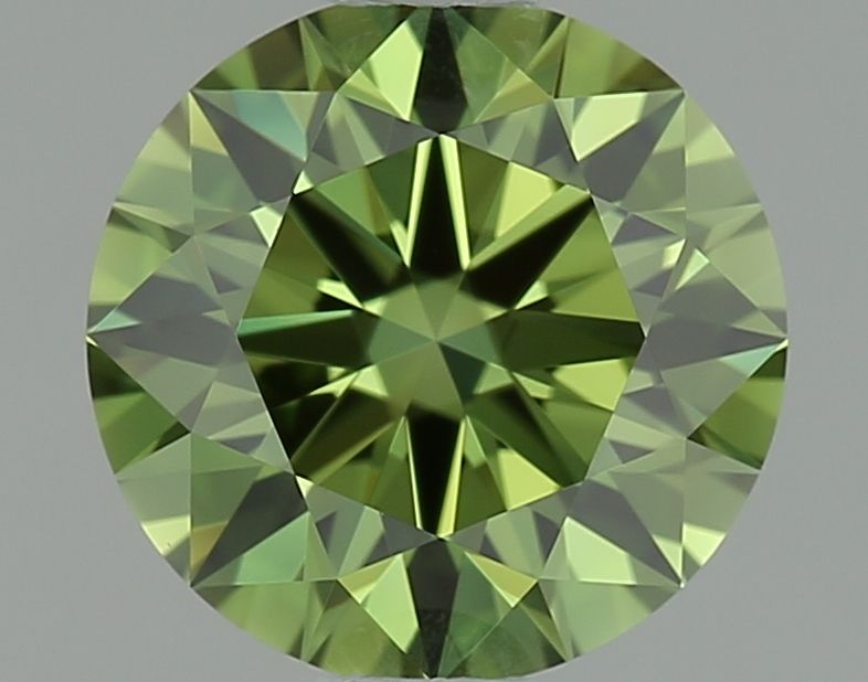 Lab-Grown ROUND Diamond - 0.88 Carat, Fancy Vivid Green Color, VVS2 Clarity | Sustainable Luxury, Dazzling Brilliance | IGI | Certified LG642491354